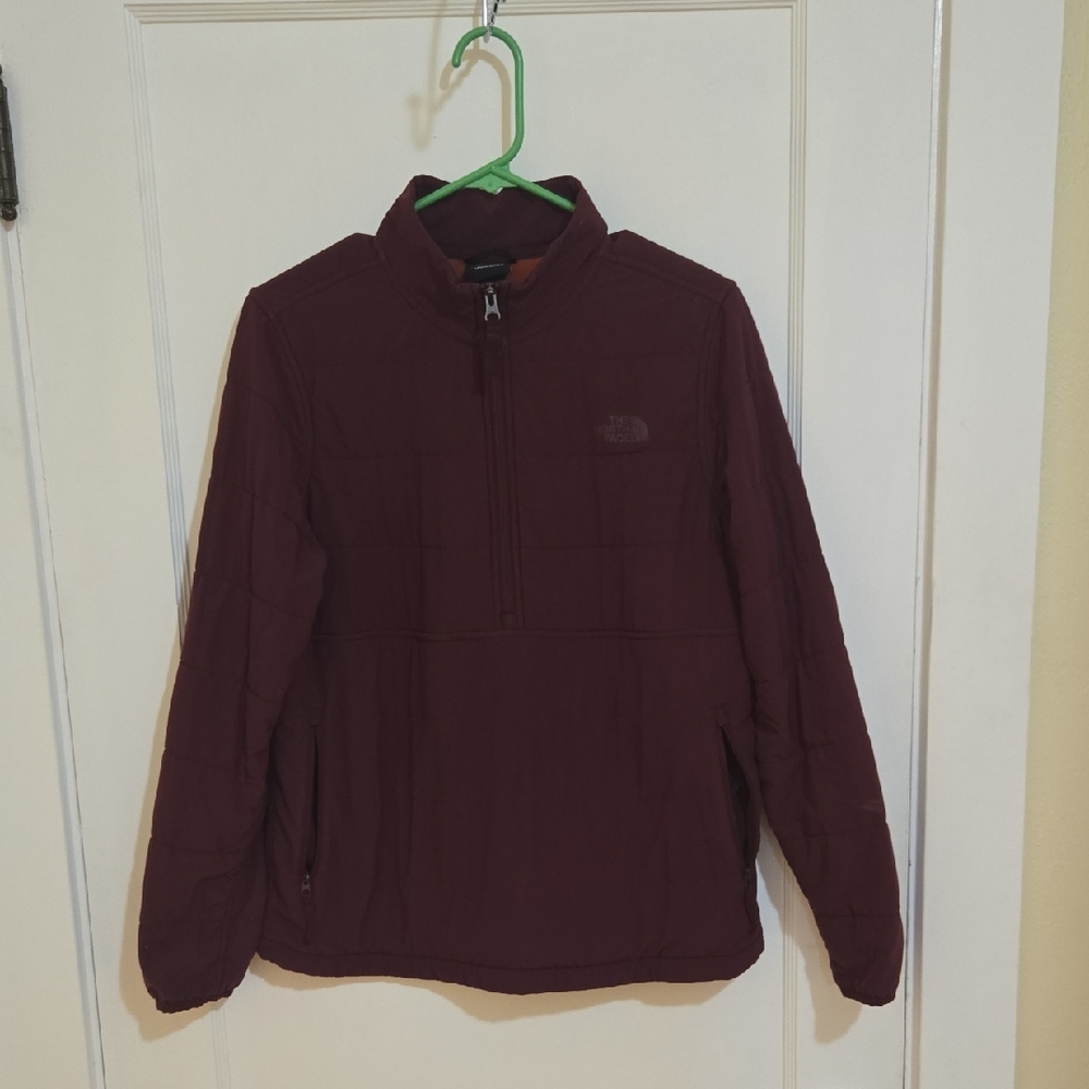 The North Face Maroon Half-Zip Jacket - W's MED